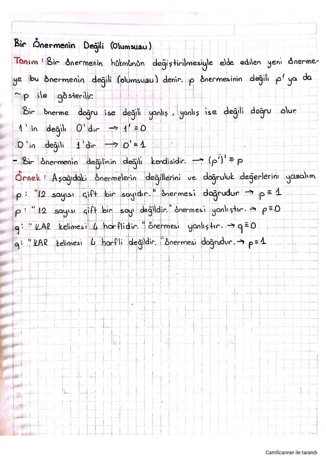 Önerme nedir?
Mantık
Tanım: Lesin olarak doğru ya da yanlıs hüküm bildiren ifadelere önerme
denin "p.q.r. s gibi harflerle gösterilir.
Örnek