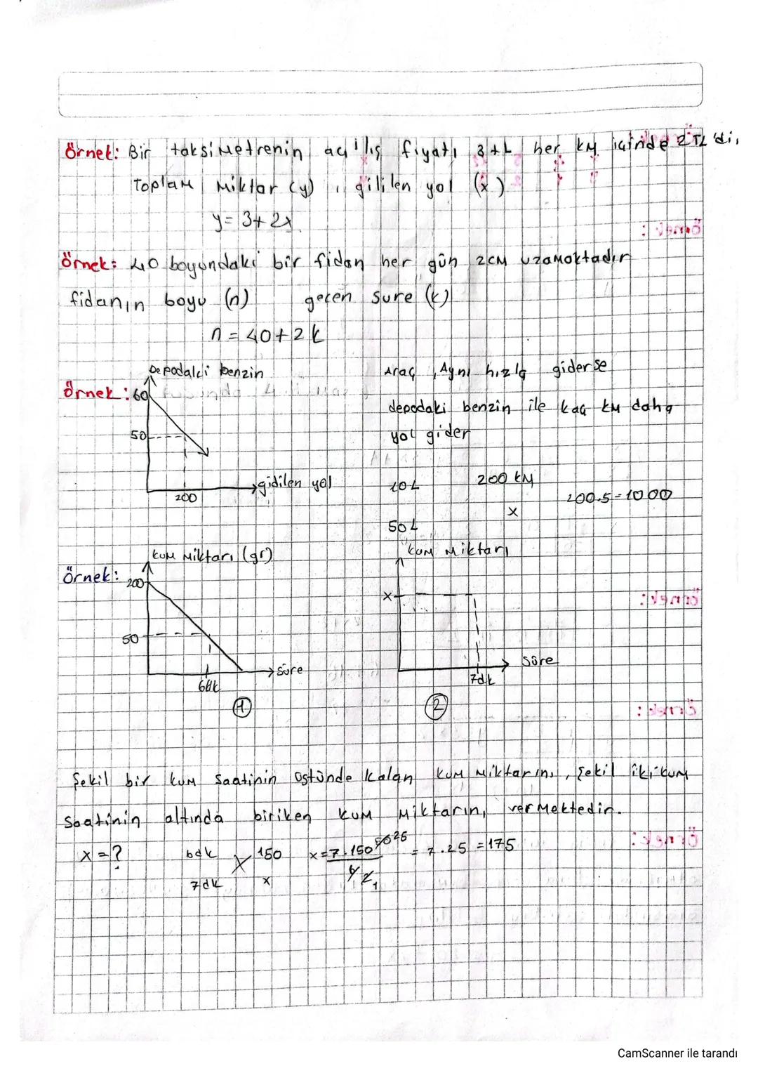Örnek:
Doğrusal Denklemler

y = ax+b (y=Mx+n
ax + by +C=0
bicimindeki x vey degişkenlerinın
2
kullanıldığı denklemlere dogrusal denklem deni