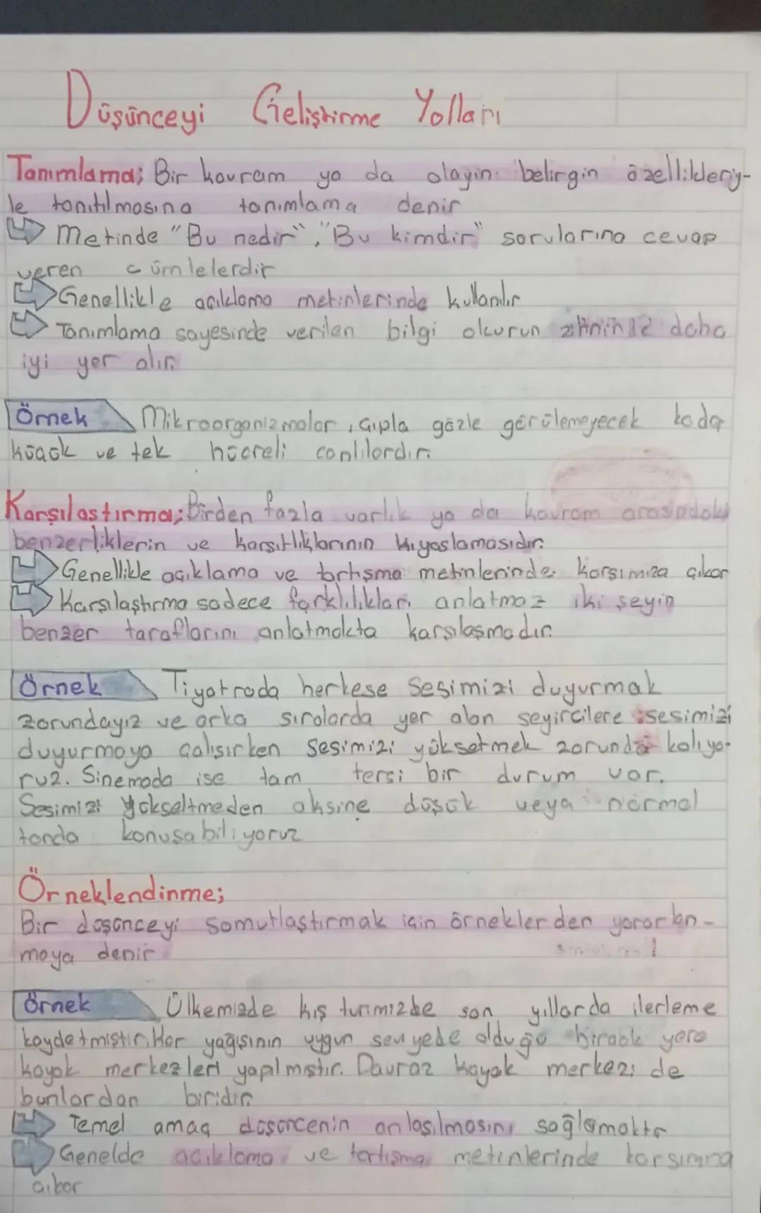 Düsünceyi Gelistirme Yolları
Tammlama: Bir kouram yo da olayın belirgin à zelliklery-
le tanıtılmasına
tanımlama
denir
metinde "Bu nedir", "