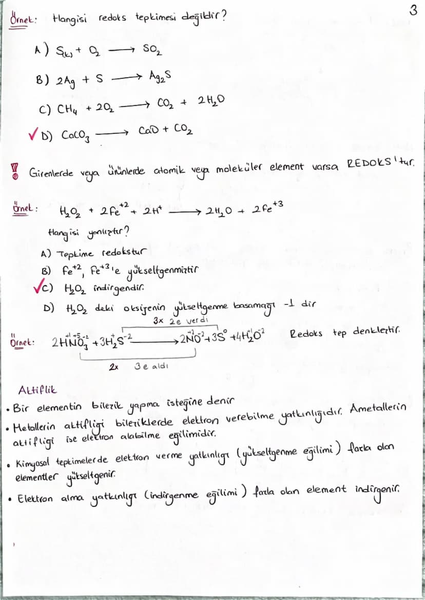 Kimya
ve Elektrik
Elektron alışverişinin olduğu tepkimelere indirgenme - yükseltgenme tep. denir.
indirgenme Tepkimeleri (Redüksiyon)
Bir at
