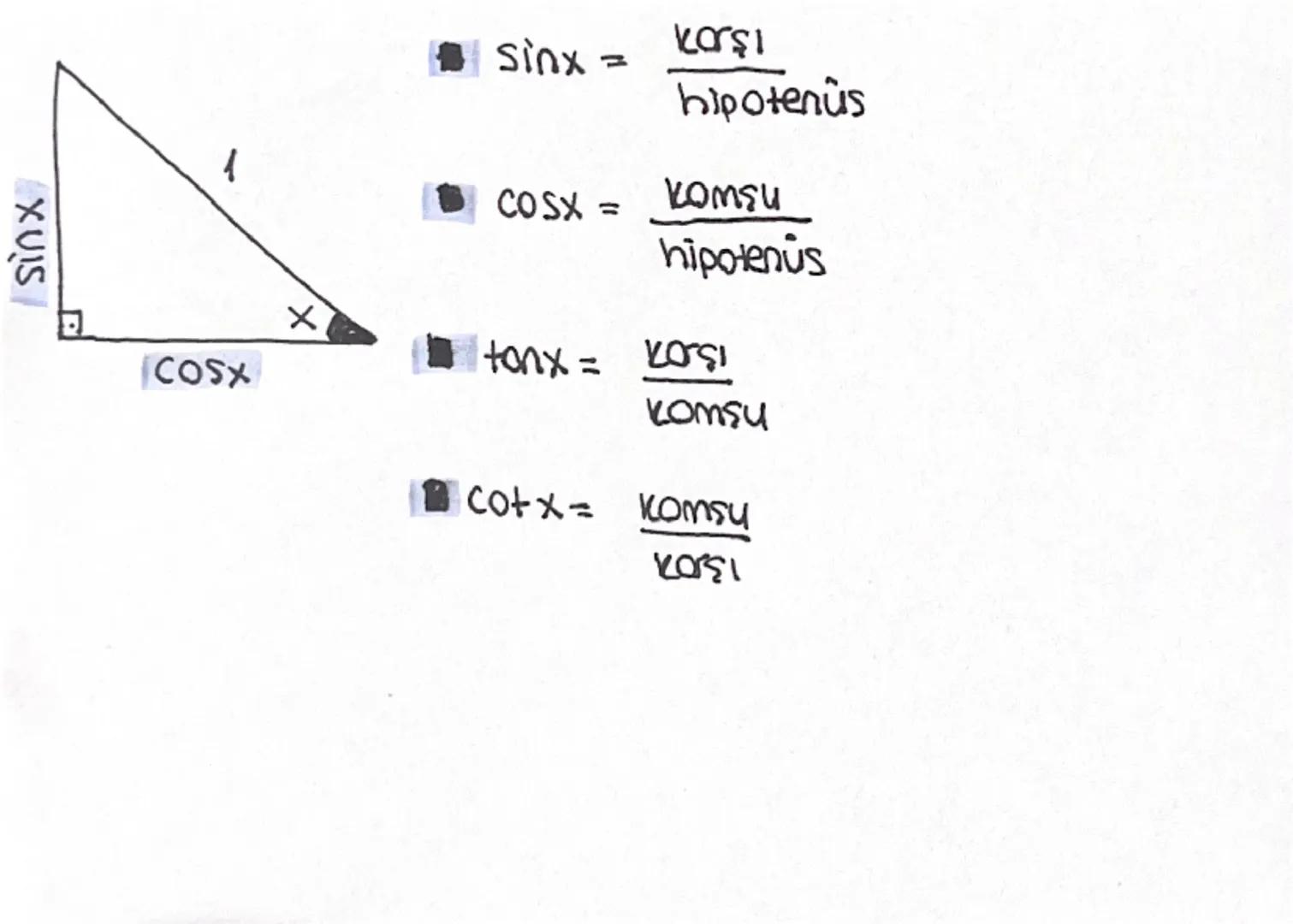 XUIS

1

COSX

X

hipotenûs

15,07

= XUIS

COSX =

komsu

hipotenus

tonx =

=Y

13.07

komsu

cotx= komsu

1307 TRIGONOMETRIK FONKSİYONLAR