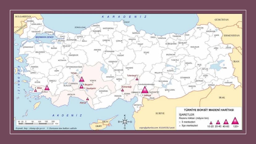 TÜRKİYE'DE MADEN,
ENERJİ KAYNAKLARI,
SANAYİ VE TİCARET Rezerv Madenin bulunduğu alan.
Tenör İşlenebilir maden
demir (hon)
Cevher(tuvenan): M