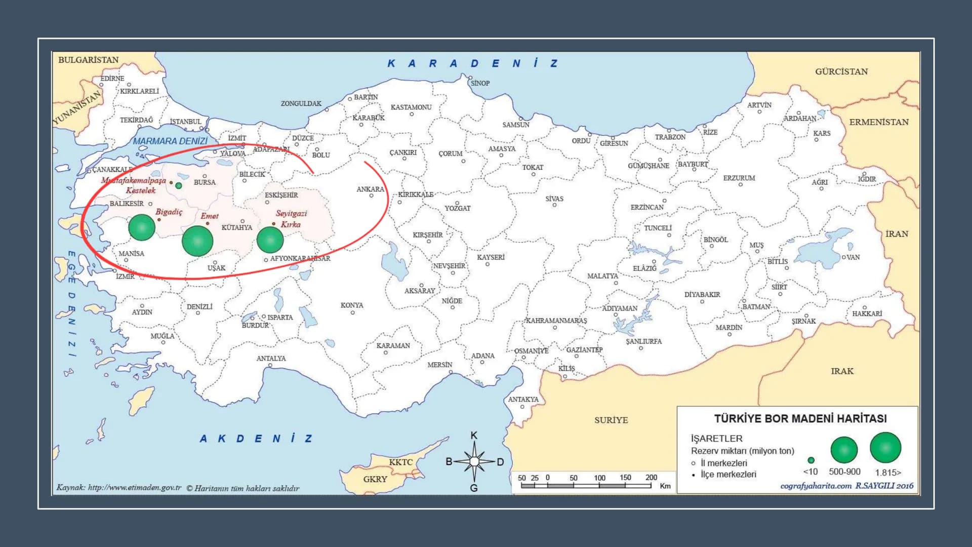 TÜRKİYE'DE MADEN,
ENERJİ KAYNAKLARI,
SANAYİ VE TİCARET Rezerv Madenin bulunduğu alan.
Tenör İşlenebilir maden
demir (hon)
Cevher(tuvenan): M