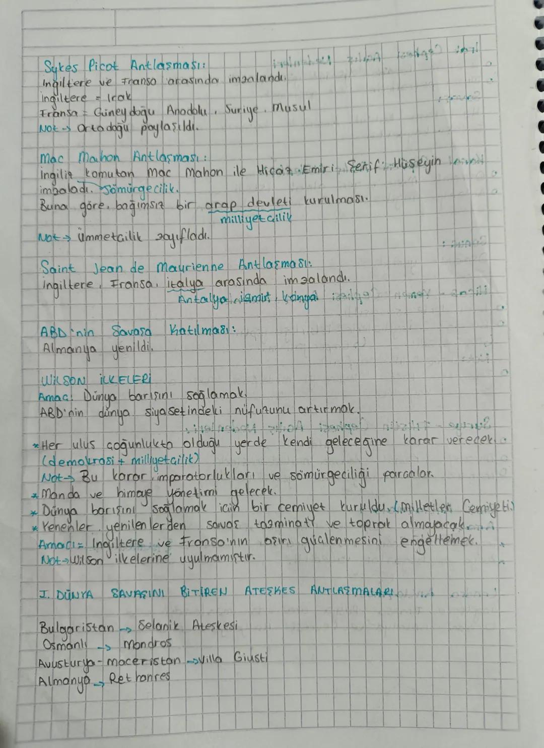 Gizli Antlaşmalar:

Amaç: Osmanlı topraklarını paylaşmak.

*   İngiltere
    Fransa, Rusya arasında imzalandı. I istanbul Antilhom

*   Rusy
