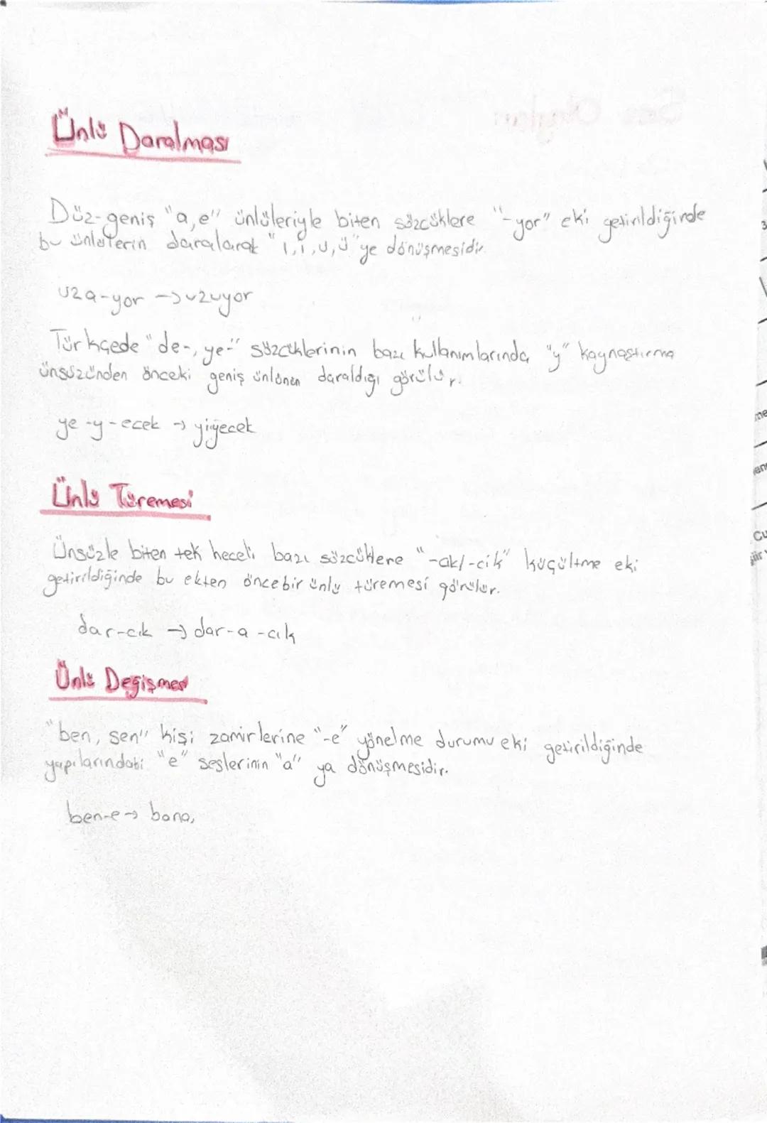 Ses Olayları
Unlu Düşmesi
Sonu ünsüzle biten kelimelerin Unliyle başlayan bir ela
aldığında ikinci hecelerindeki dar ünis düşer.
oğulu oğlu
