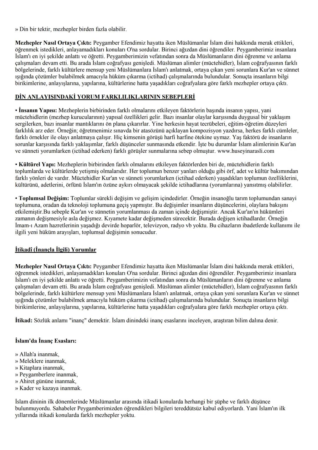 7. SINIF
DİN KÜLTÜRÜ VE AHLAK BİLGİSİ
DERS NOTLARI
1. ÜNİTE : MELEK VE AHİRET İNANCI
Görülen ve Görülemeyen Varlıklar
• Varlıklar alemi, göz