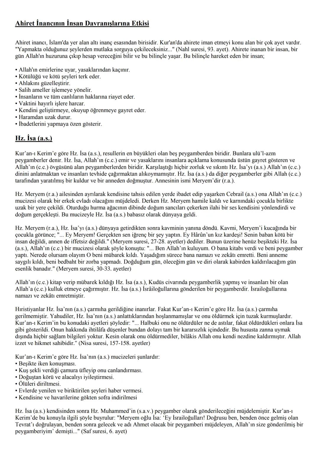 7. SINIF
DİN KÜLTÜRÜ VE AHLAK BİLGİSİ
DERS NOTLARI
1. ÜNİTE : MELEK VE AHİRET İNANCI
Görülen ve Görülemeyen Varlıklar
• Varlıklar alemi, göz