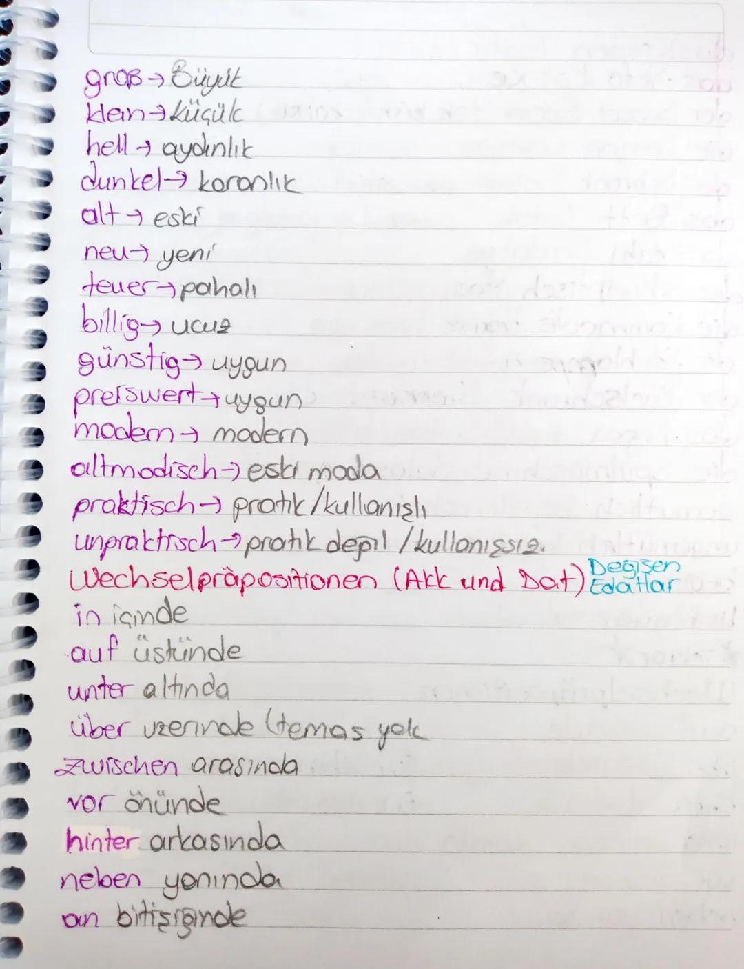 Die Unterkuft
Yaşanılacak Yer

die Wohnung Daire
das Zimmer-Oda (Exin bölümlerini söylerken)
das Haus EV
der Raum= Oda
die Küche = Mutfak
da