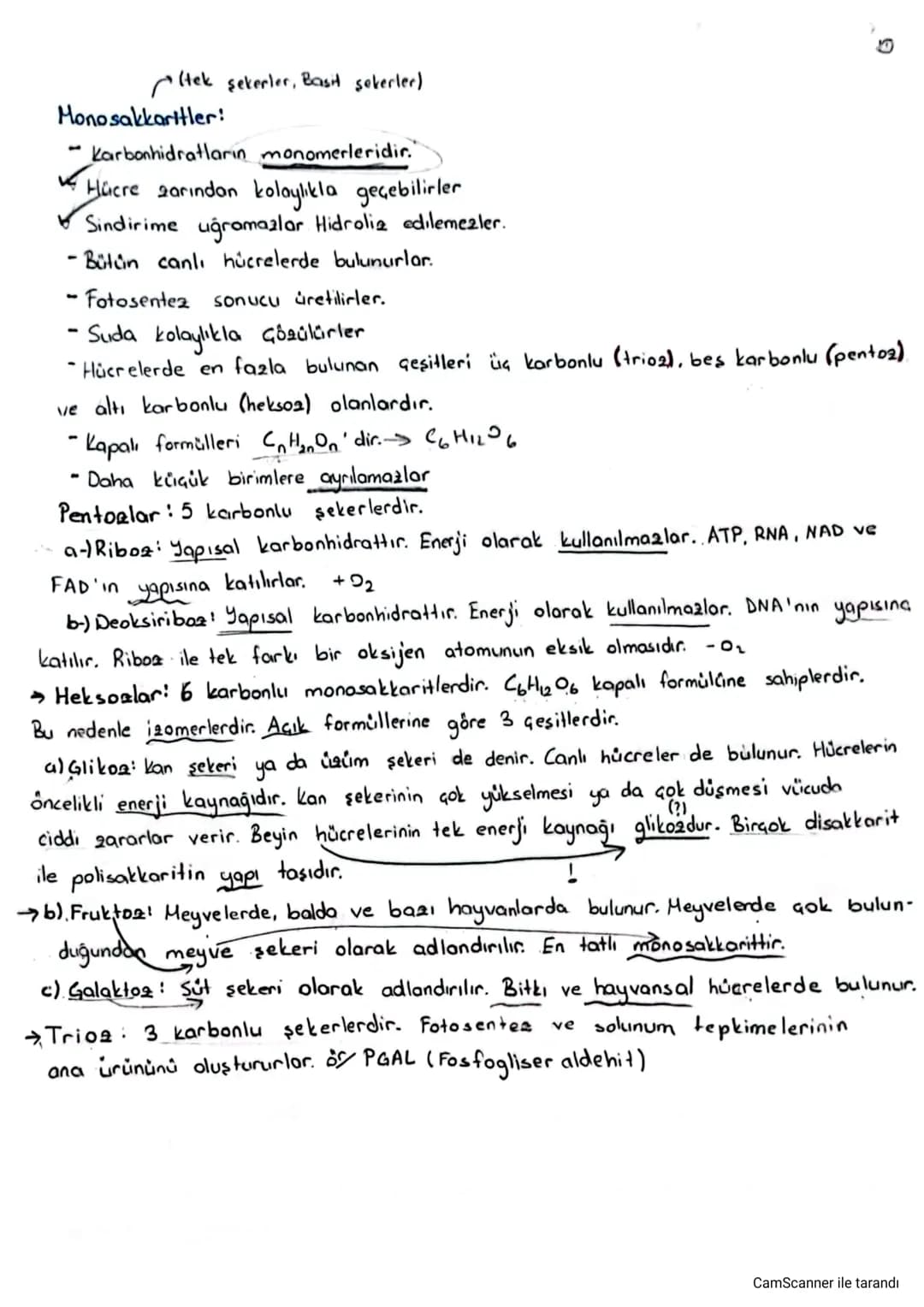 Karbonhidratlar:
- Yapısında karbon (C), hidrojen (H) ve oksijen (0) elemenleri bulunur.
- kapalı formülleri genel olarak (CH₂O) ile gösteri