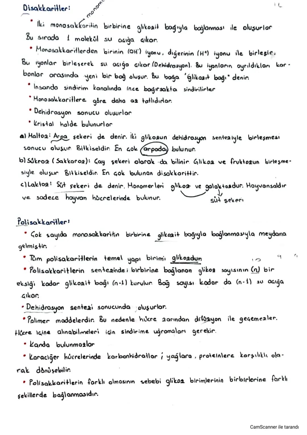 Karbonhidratlar:
- Yapısında karbon (C), hidrojen (H) ve oksijen (0) elemenleri bulunur.
- kapalı formülleri genel olarak (CH₂O) ile gösteri