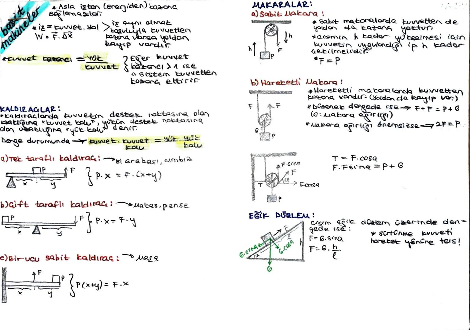 basid
makineler
* Asla isten Lenerjiden) bazona
sağlamazlar.
* iε = kuvvet. Yol
W = 7.5x
*kuvvet bazane = Yuk
KALDIRAGLAR:
basuluyla kuvvett