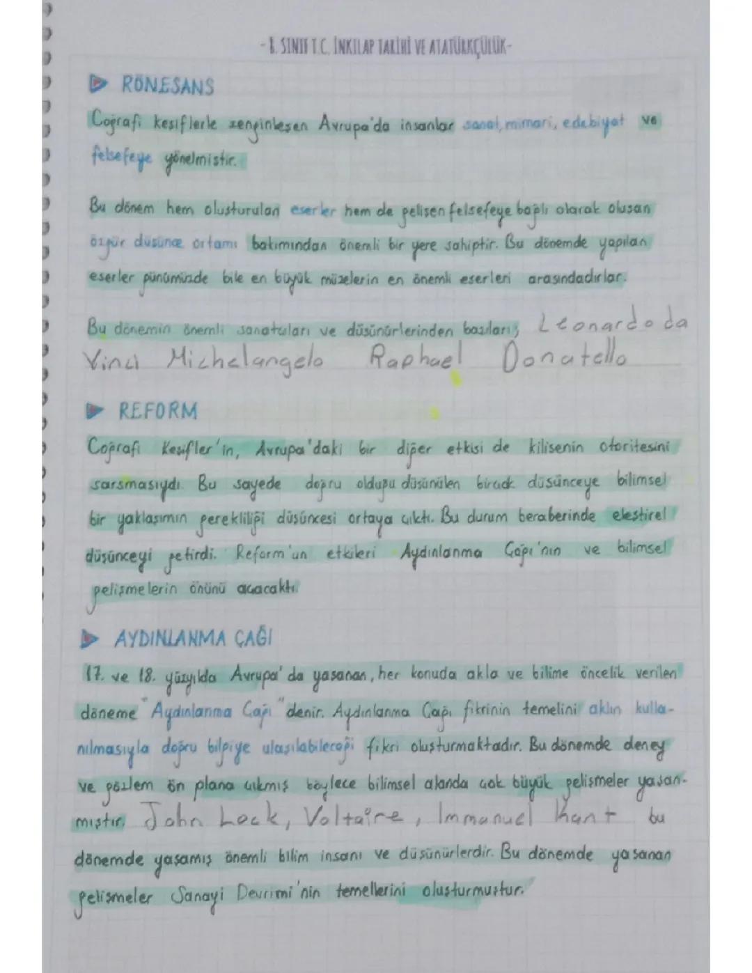 İnkılap 8. Sınıf