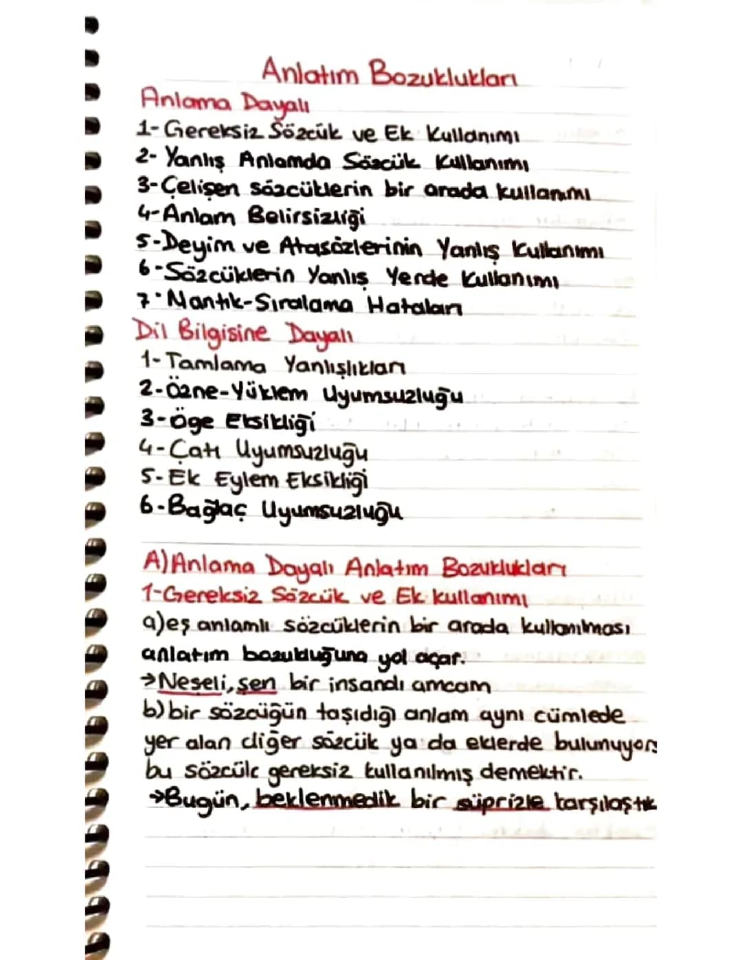 Anlatım Bozuklukları