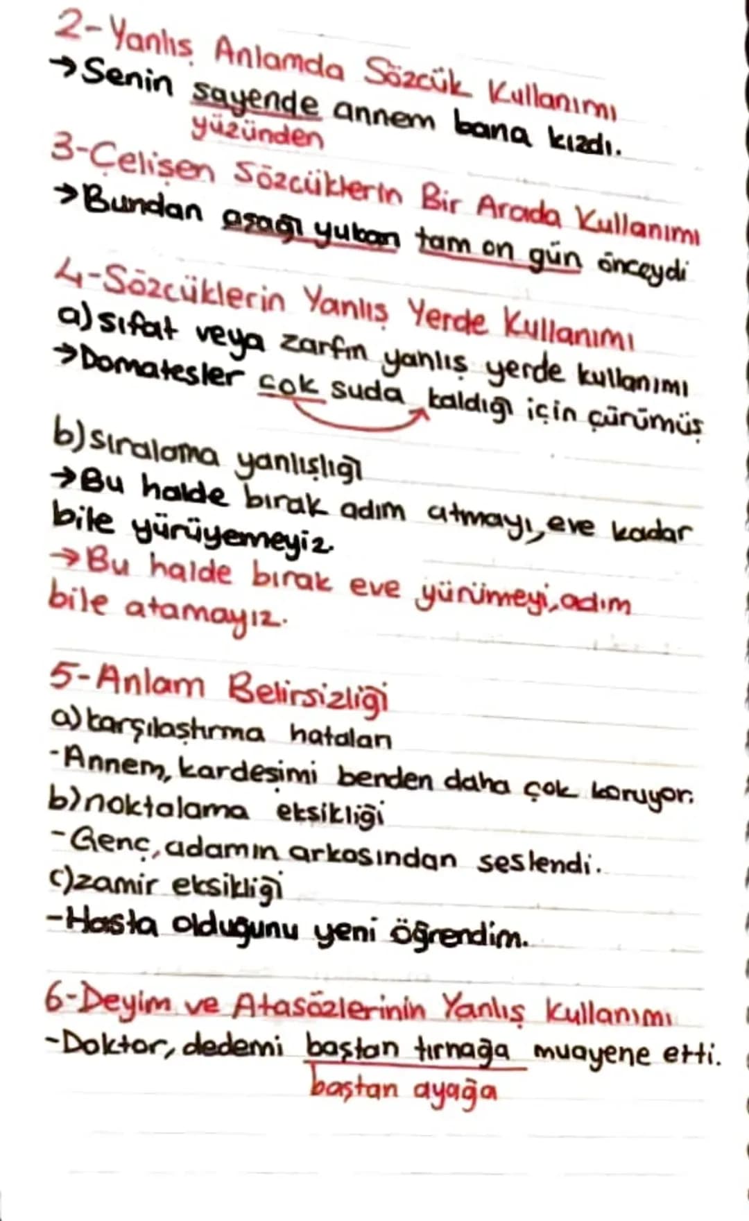 Anlatım Bozuklukları
Anlama Dayalı
1-Gereksiz Sözcük ve Ek Kullanımı.
2- Yanlış Anlamda Sözcük Kullanımı
3-Celişen saacüklerin bir arada kul