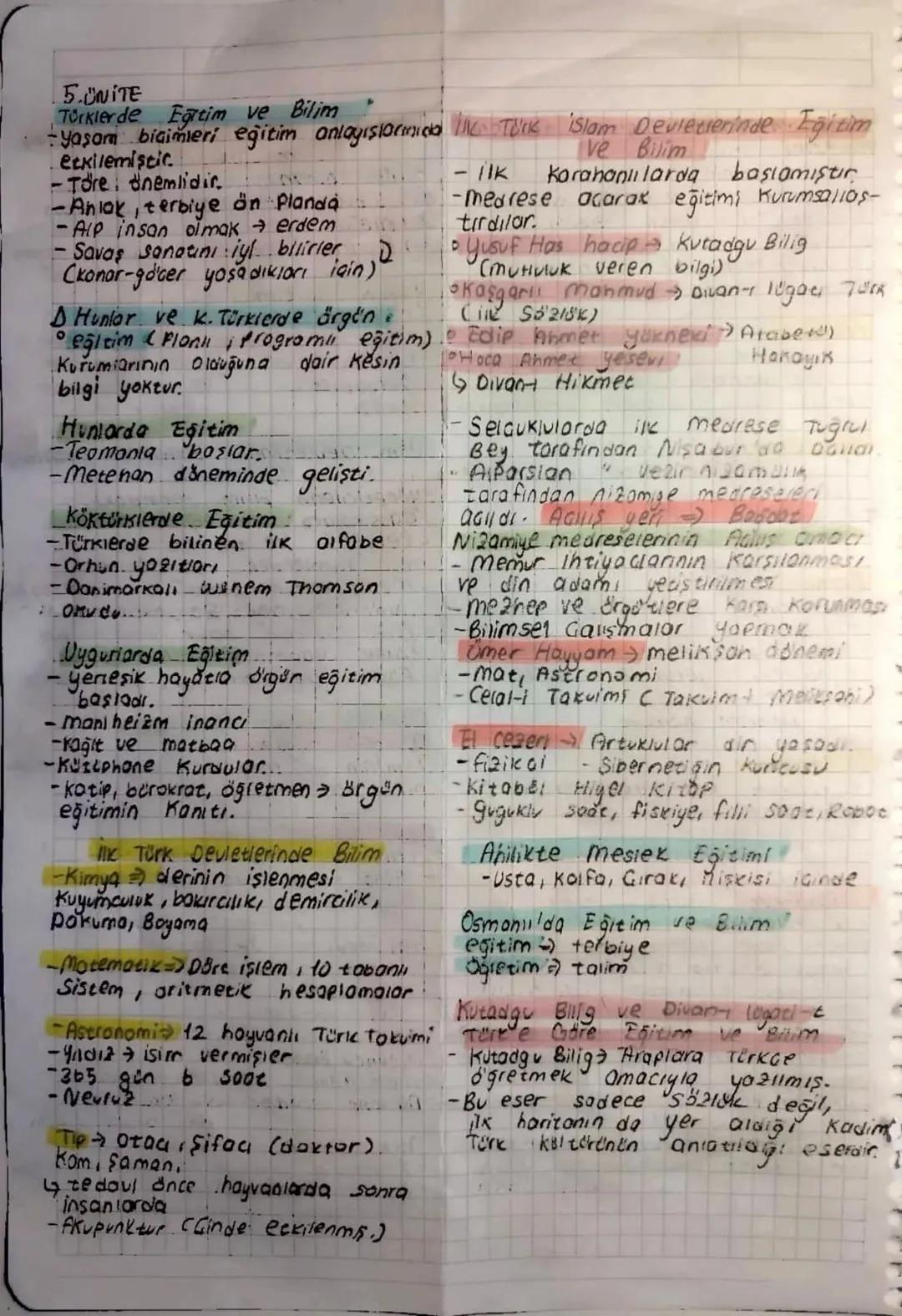 5.UNITE
Türklerde Eğitim ve Bilim
Yaşam biçimleri eğitim anlayistorinida
etkilemiştic
- Töre önemlidir.
-Ahok, terbiye ön planda
-AIP insan 