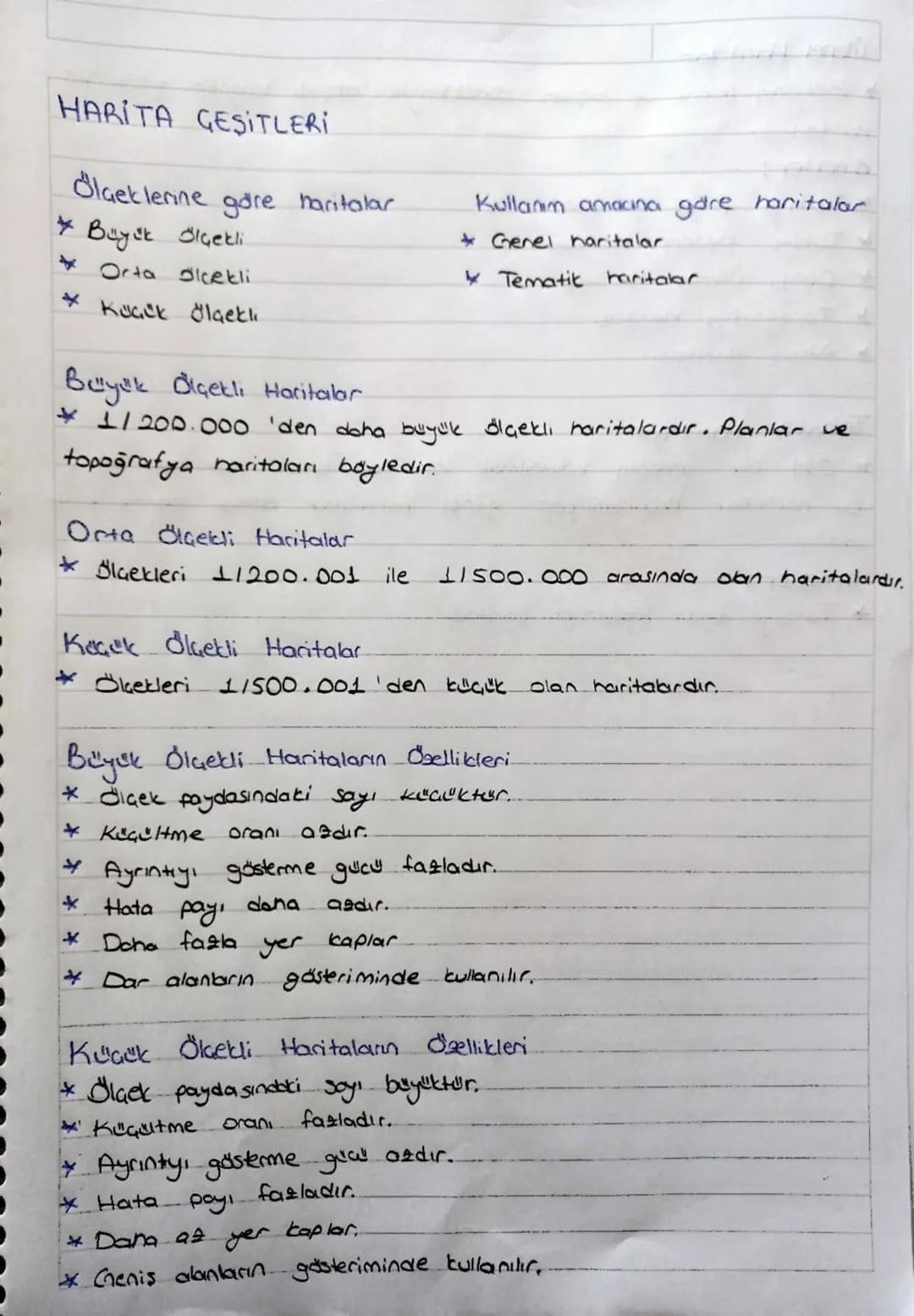 9. Sınıf coğrafya harita çeşitleri konu anlatımı