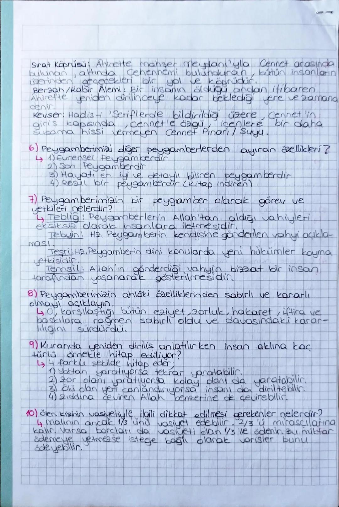 Ahirette iman ile ilgili Temel Kavramlar:
#
13/09/2023
Din 1
1) Kıyamet: Canli ve cansız bütün varlıkların sona erdiği, evreni ayakta
tutan 