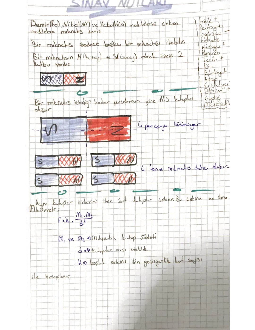 10. Sınıf Fizik 1.dönem 2.yazılı notları