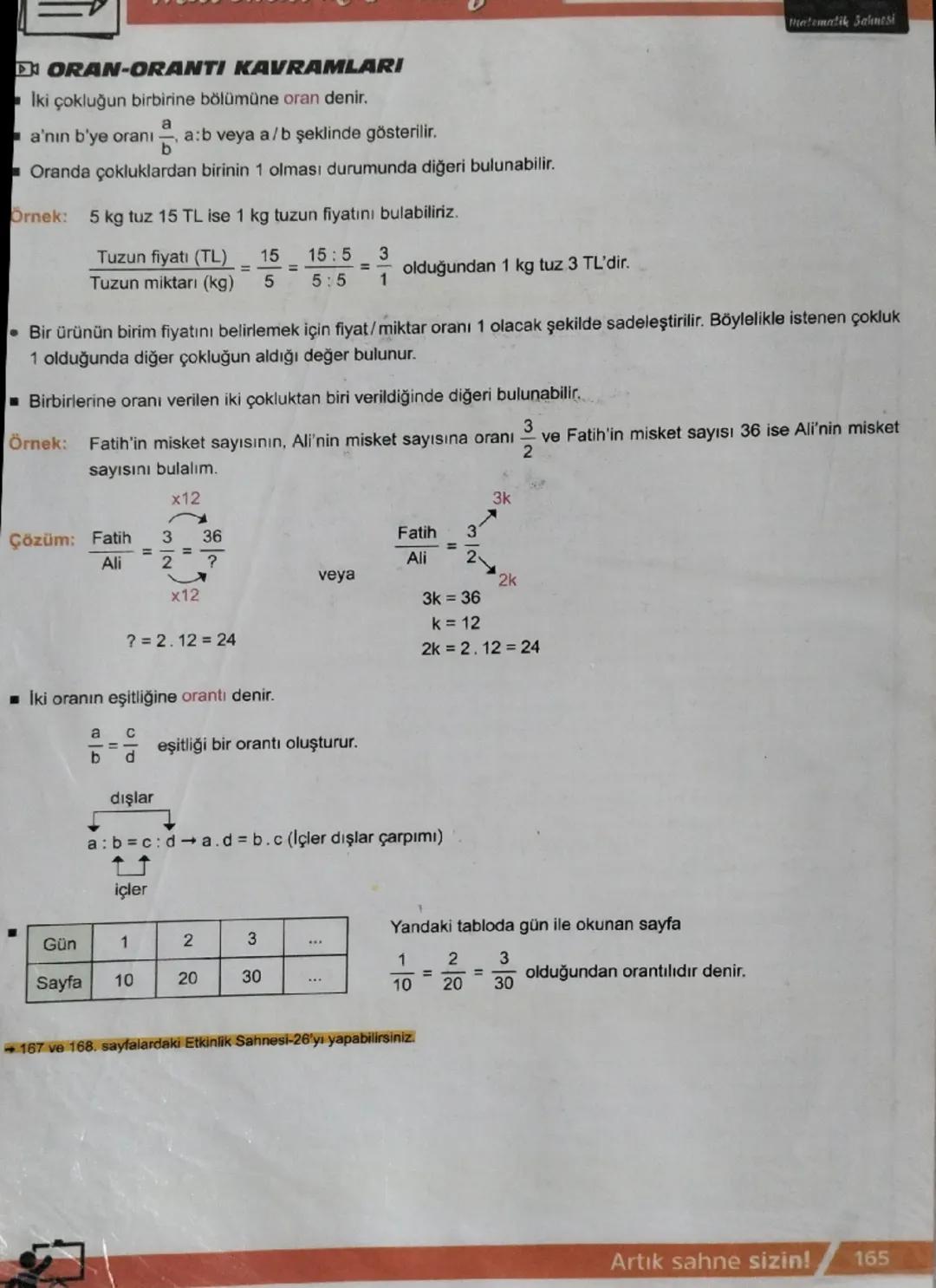 # ORAN-ORANTI KAVRAMLARI

- İki çokluğun birbirine bölümüne oran denir.

- a'nın b'ye oranı $\frac{a}{b}$ a:b veya a/b şeklinde gösterilir.
