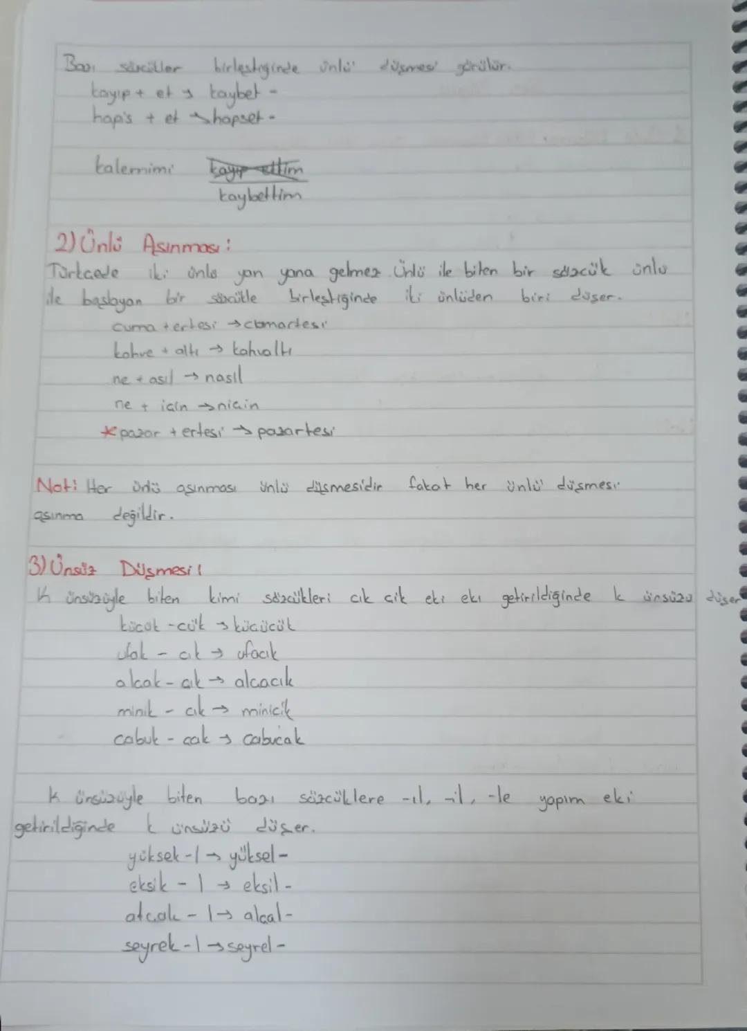 Ses Bilgisi
1-Unlu Dilsmesi (Hece Dismes, Orla Hece Düsmos!);
ikinci hecesinde dar unla (...) buluran sexcuge cekim eki getirildigin.
de iki