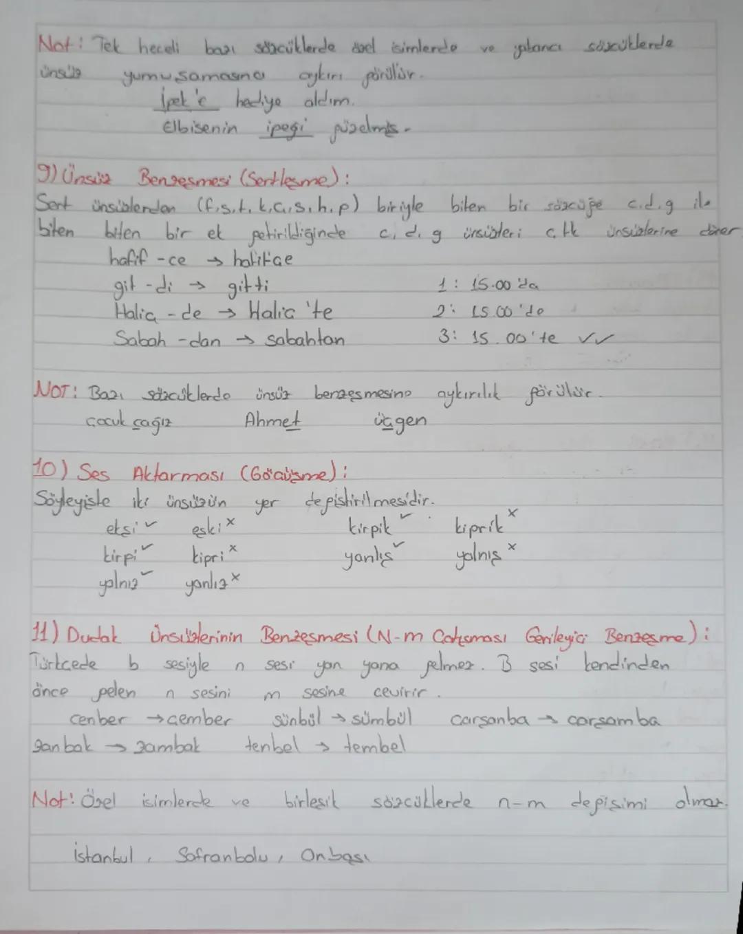 Ses Bilgisi
1-Unlu Dilsmesi (Hece Dismes, Orla Hece Düsmos!);
ikinci hecesinde dar unla (...) buluran sexcuge cekim eki getirildigin.
de iki