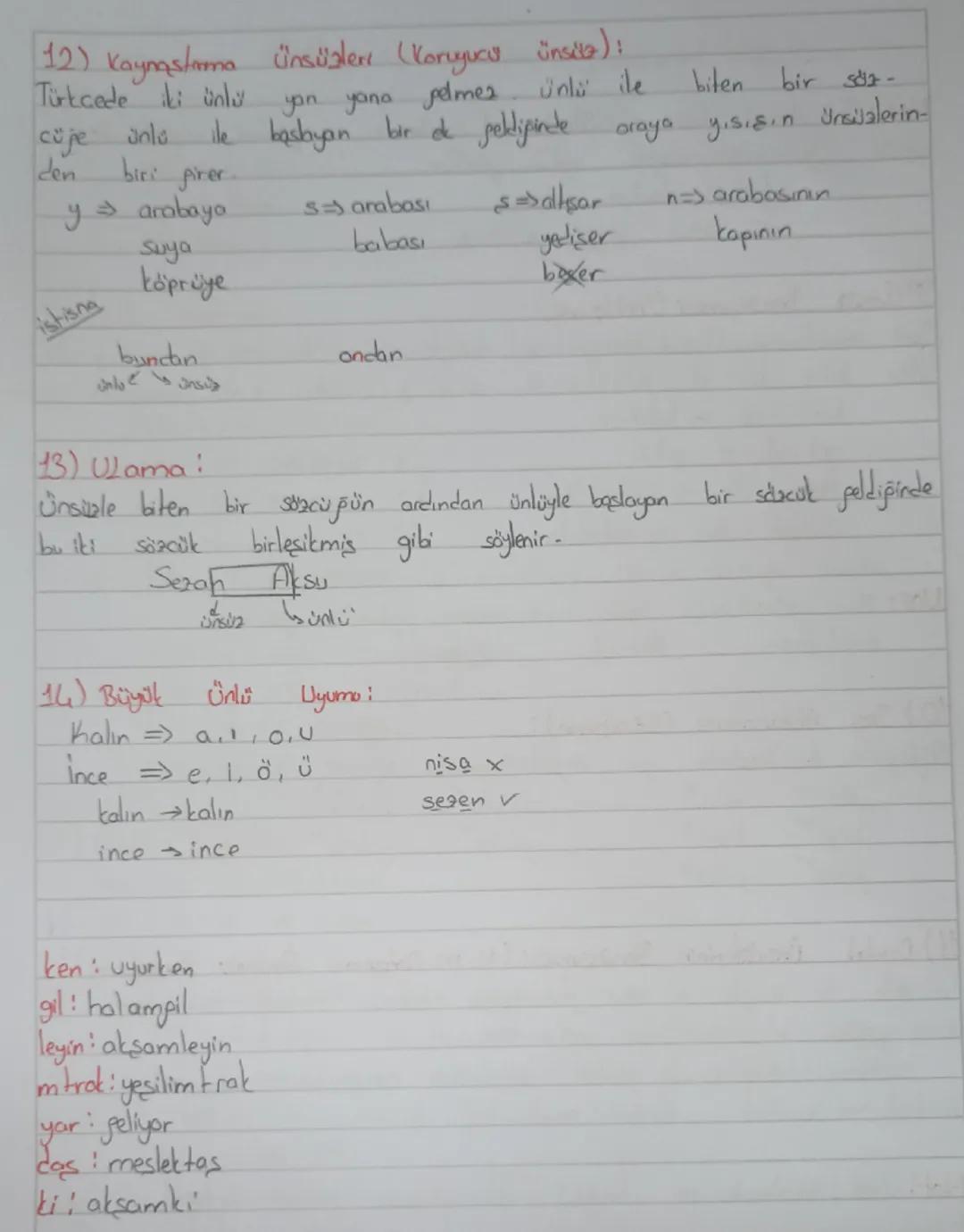 Ses Bilgisi
1-Unlu Dilsmesi (Hece Dismes, Orla Hece Düsmos!);
ikinci hecesinde dar unla (...) buluran sexcuge cekim eki getirildigin.
de iki