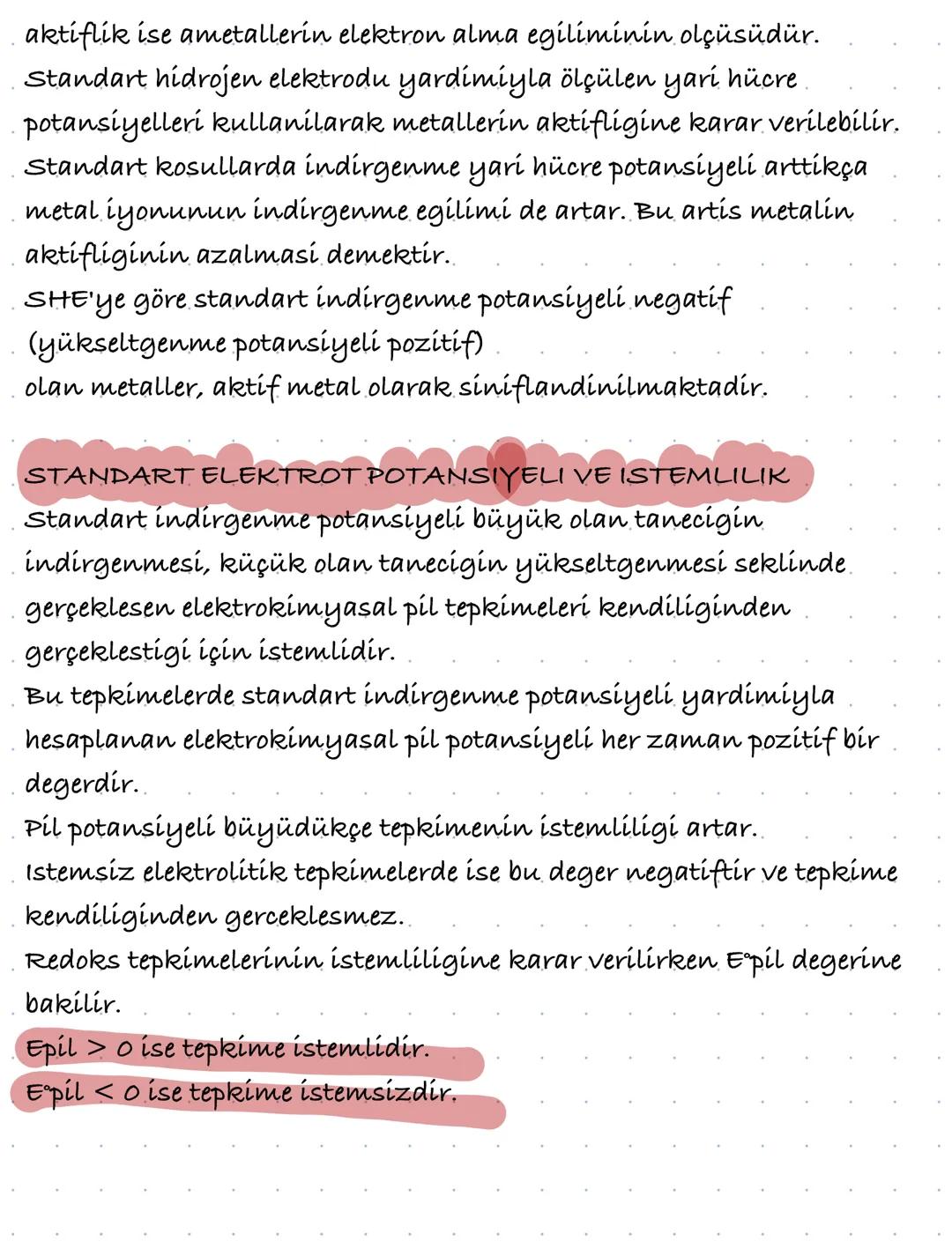 KIMYA VE ELEKTRIK
Elektrotlar ve Elektrokimyasal Hücreler
Elektrot, Elektrolit ve Yari Hücreler
Elektrokimyasal tepkimenin gergeklesmesi içi