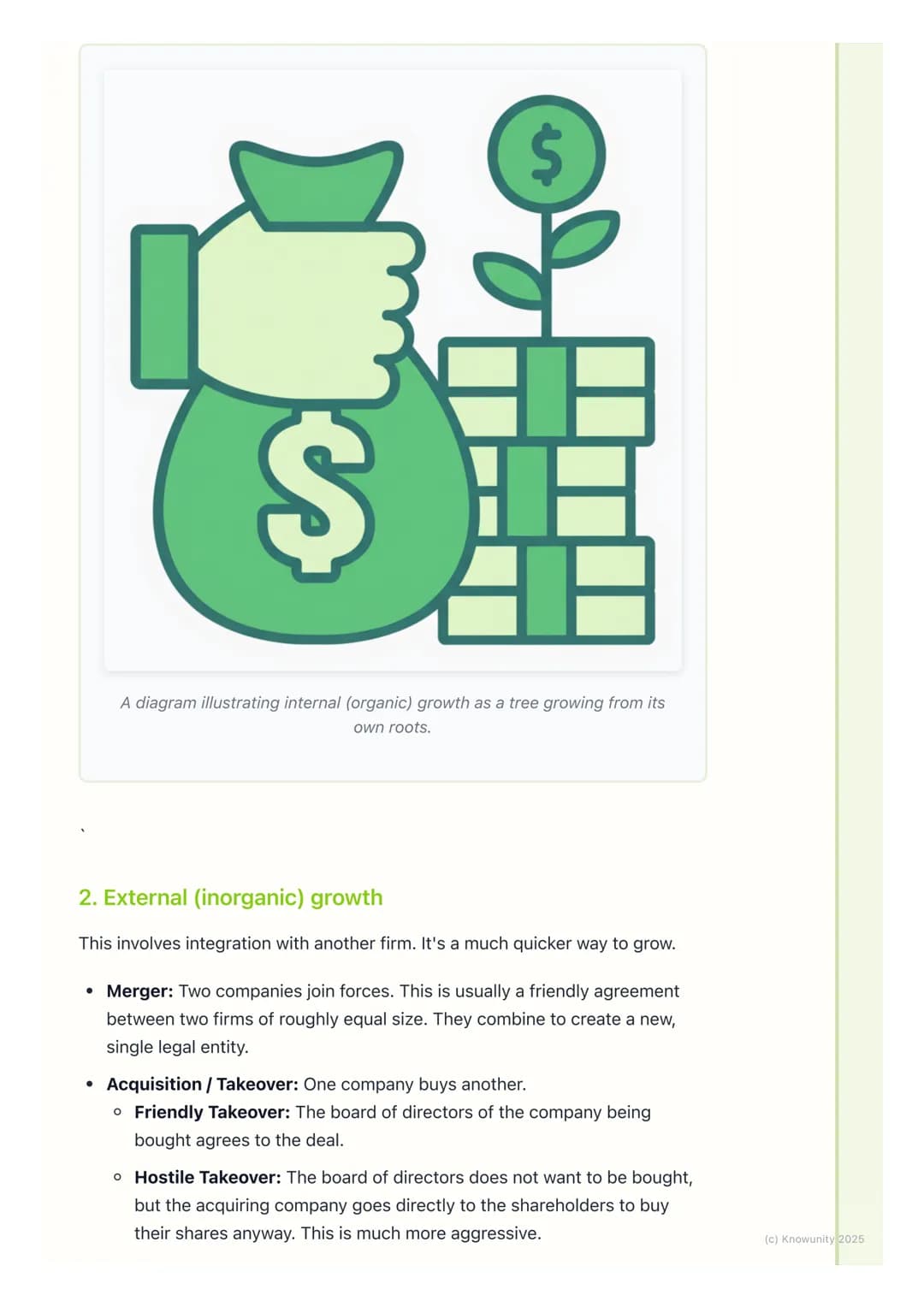 # Business Growth and
Expansion

Introduction to business growth

All businesses aim to be successful, and for most, that means growing bigg