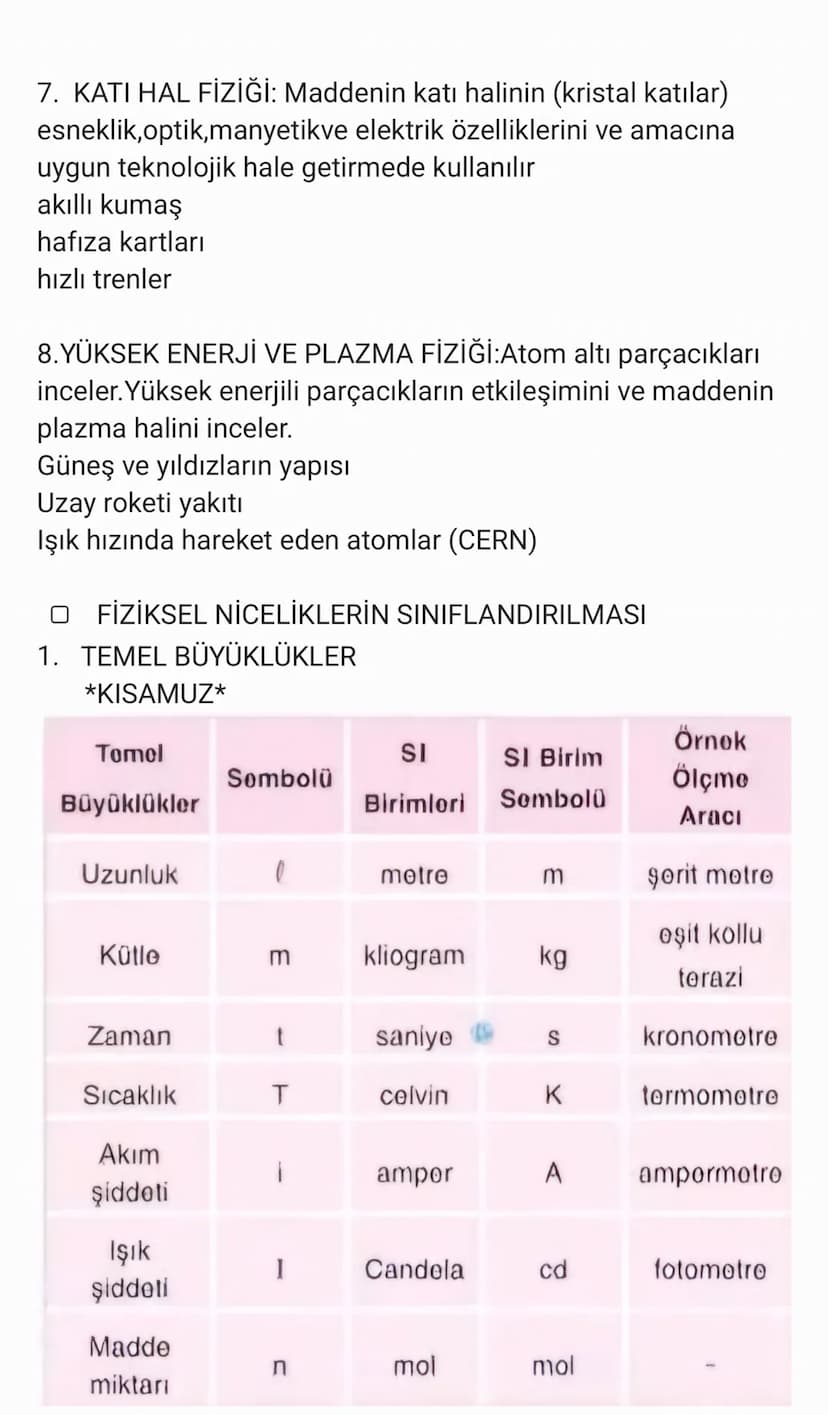 FİZİK
FİZİK BİLİMİNE GİRİŞ
O fizik nedir?
Fizk madde ve enerji arasındakı etkileşimi inceleyen bir birlim
dalıdır.
Gözlem deney ve matematik