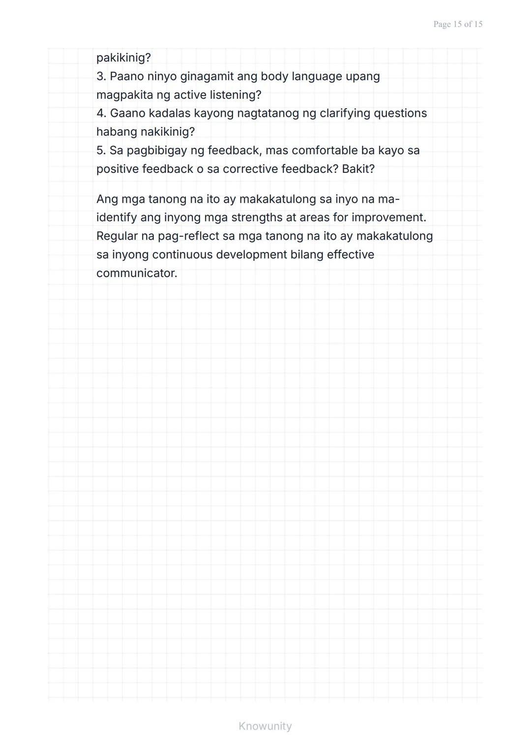 Pakikipagtalastasan at Pagpapahayag: Pakikinig at
Pagbibigay ng Feedback
Pag-aaral ng epektibong pakikinig at
pagbibigay ng feedback
Mga Lay