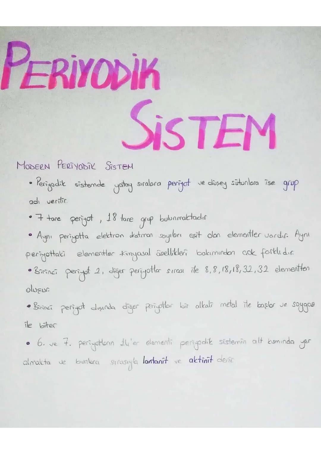 PERİYODİK
SISTEM
MODERN PERİYODİK SISTEM
9
O
• Periyodik sistemde yatay sıralara perigot ve düsey sütunlara ise grup
adı verilir.
O
• 7 tane