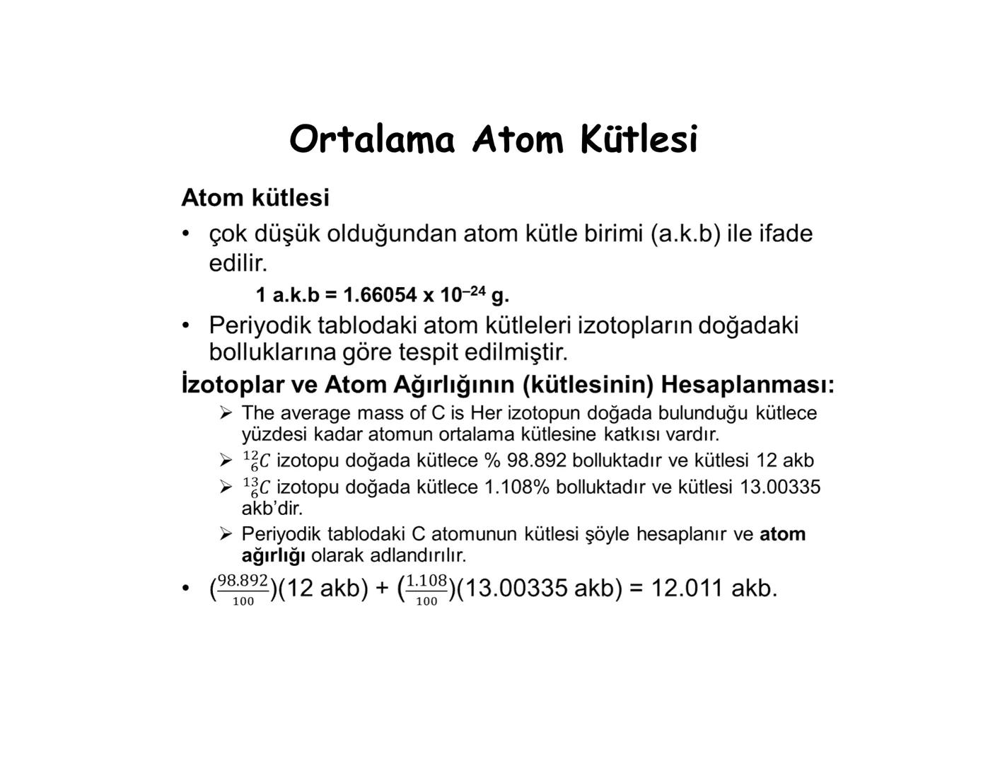 Atom, Molekül (Bileşik) ve İyonlar
Bileşik ve Moleküler Bileşikler, Kimyasal Formül ifadesi
•
Bir molekül aynı veya farklı iki veya daha faz