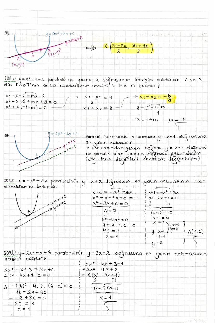 NOT: y = ax² gratiği orijinden geaer. ( x'e
y=ax² + bx
FONKSİYONLARDA UYGULAMALAR:
Over
ise
y=0
arjinder gener.
Fonksiyon Grafiğinin Eksenle