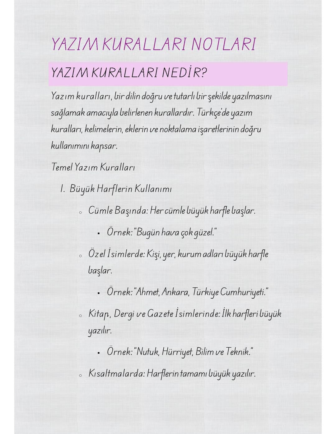 Yazım Kuralları TYT notları