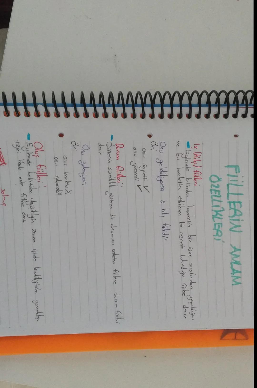 # FİLLERİN ANLAM ÖZELLİKLERİ

* **İs (Kılıç) Fiilleri:**
Eylemlerde belirtilen hareketi bir ezne tarafından yapıldığını ve bu hareketi, eyle