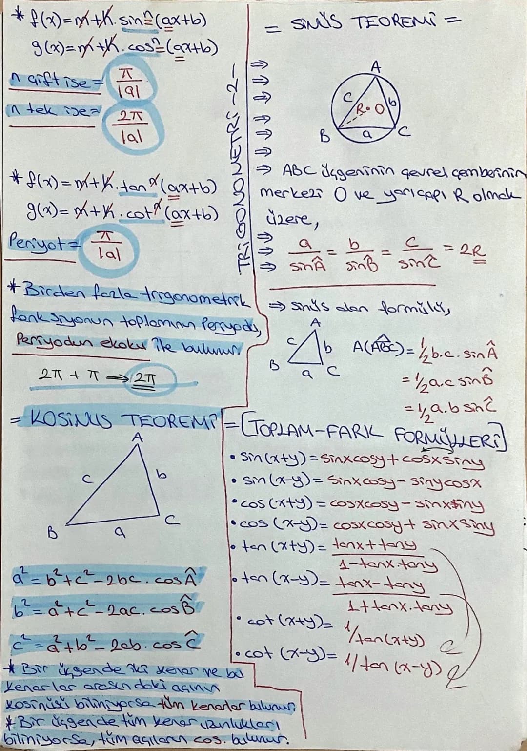 TRIGONOMETRI-1
A
Başlangıç: B
Bitim: A
Yan: Pozitif
E
#Birasının πe 360°
arasındaki ölçüsüne esas su
400-360=40°
1200-1080=120°
-260+360=100