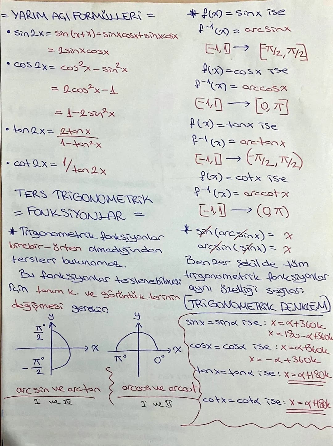 TRIGONOMETRI-1
A
Başlangıç: B
Bitim: A
Yan: Pozitif
E
#Birasının πe 360°
arasındaki ölçüsüne esas su
400-360=40°
1200-1080=120°
-260+360=100