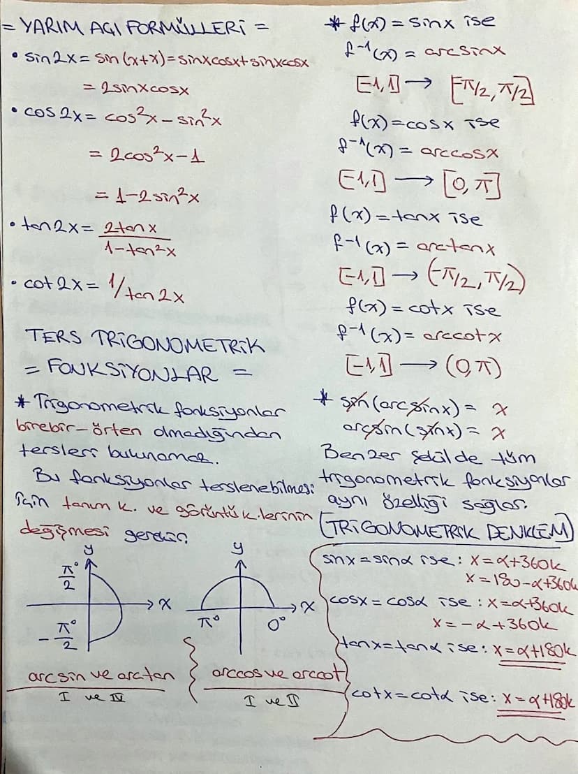 TRIGONOMETRI-1
A
Başlangıç: B
Bitim: A
Yan: Pozitif
E
#Birasının πe 360°
arasındaki ölçüsüne esas su
400-360=40°
1200-1080=120°
-260+360=100