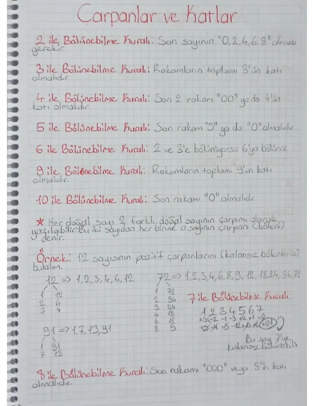 8. Sınıf Matematik: Çarpanlar, Katlar ve Bilimsel Gösterimler