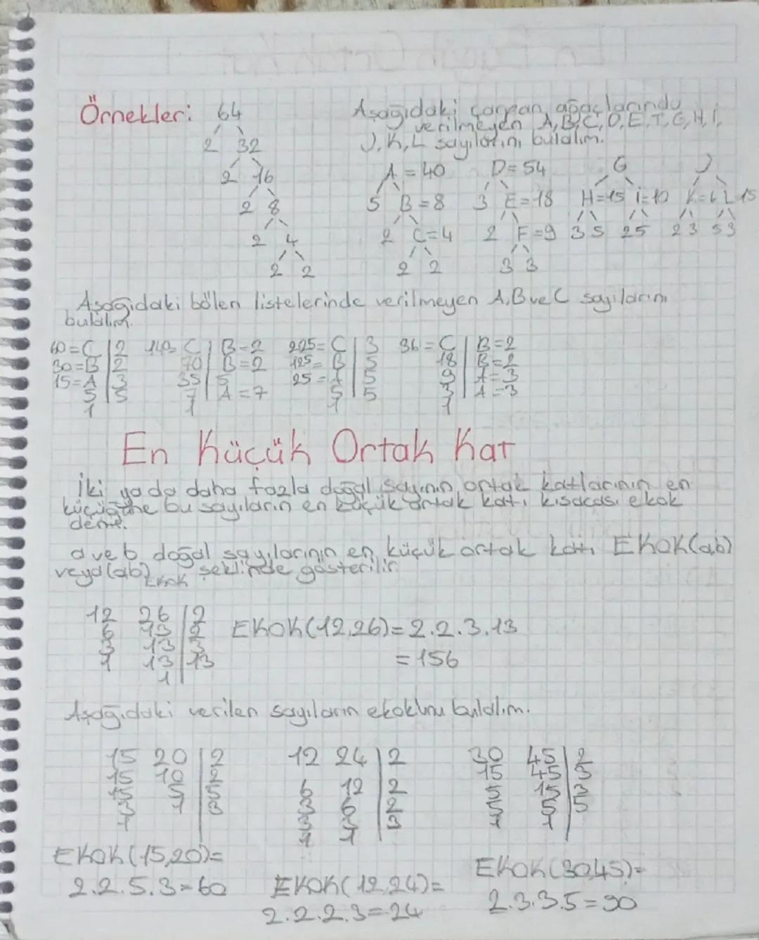 Carpanlar ve hatlar
2 ile Bolünebilme Kurali: Son sayının "0,2,4,6,8" olması
gerekir
3 ile Bolinebilme Kurah: Rokamların toplamı 3'ün katı
o