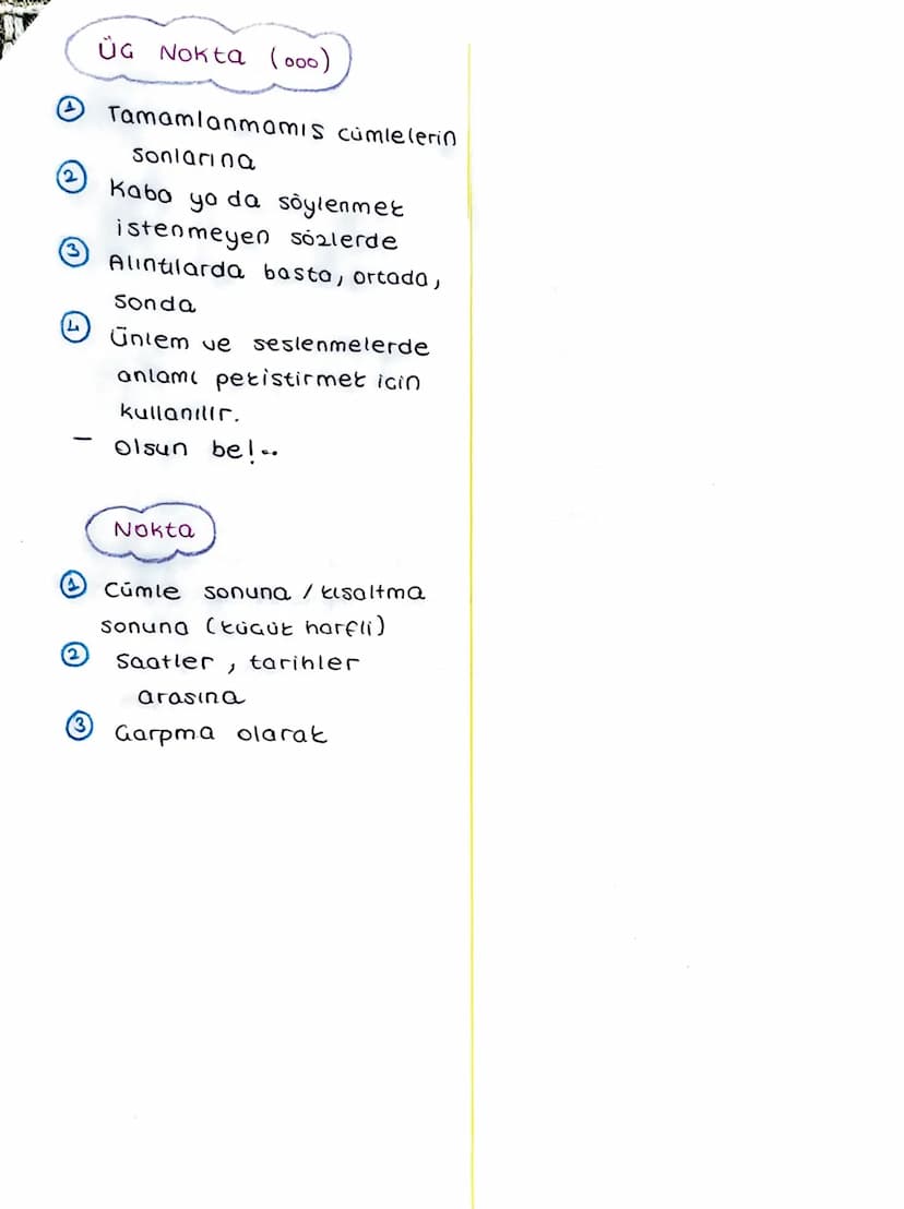 4
⑦
->
NOKTALAMA ISARETLERİ
Virgül 9
།ཡ།
Es göreuli sözcükleri
Sıralamada
Cümleleri
sıralamada
Uzun cumlelerde özneyi
Sobelli
->
li etmet ad
