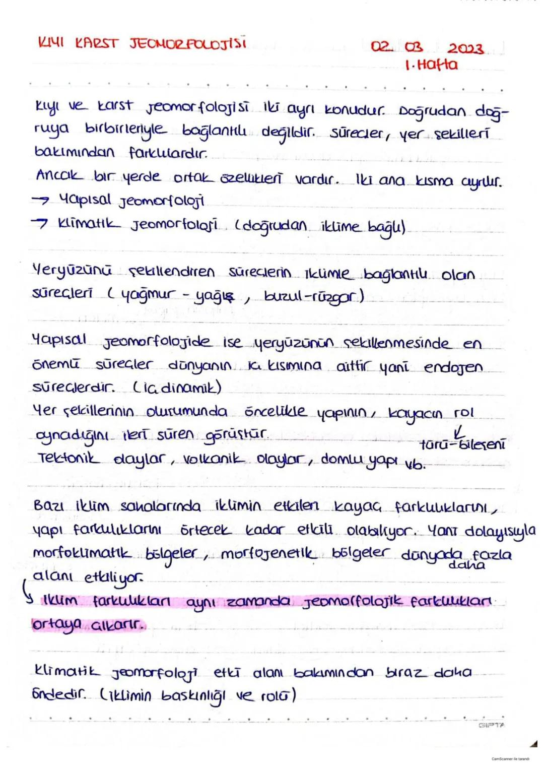 KIMI KARST JEOMORFOLOJİSİ
0203
2023
1. Hafta
kiyi ve karst jeomorfolojisi iki ayrı konudur. Doğrudan doğ-
ruya birbirleriyle bağlantılı deği