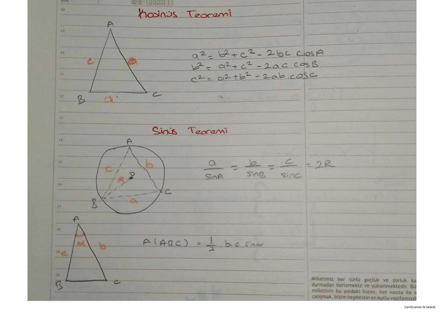09
09
# Trigonometrik Sadeleştirmeler

→Cosza + sinza = 1
10

Sinza = 1-cos²a = (l-cosa) (Itcoso)
11
costa = 1-sinta = (1 - sino), (1+sina)
