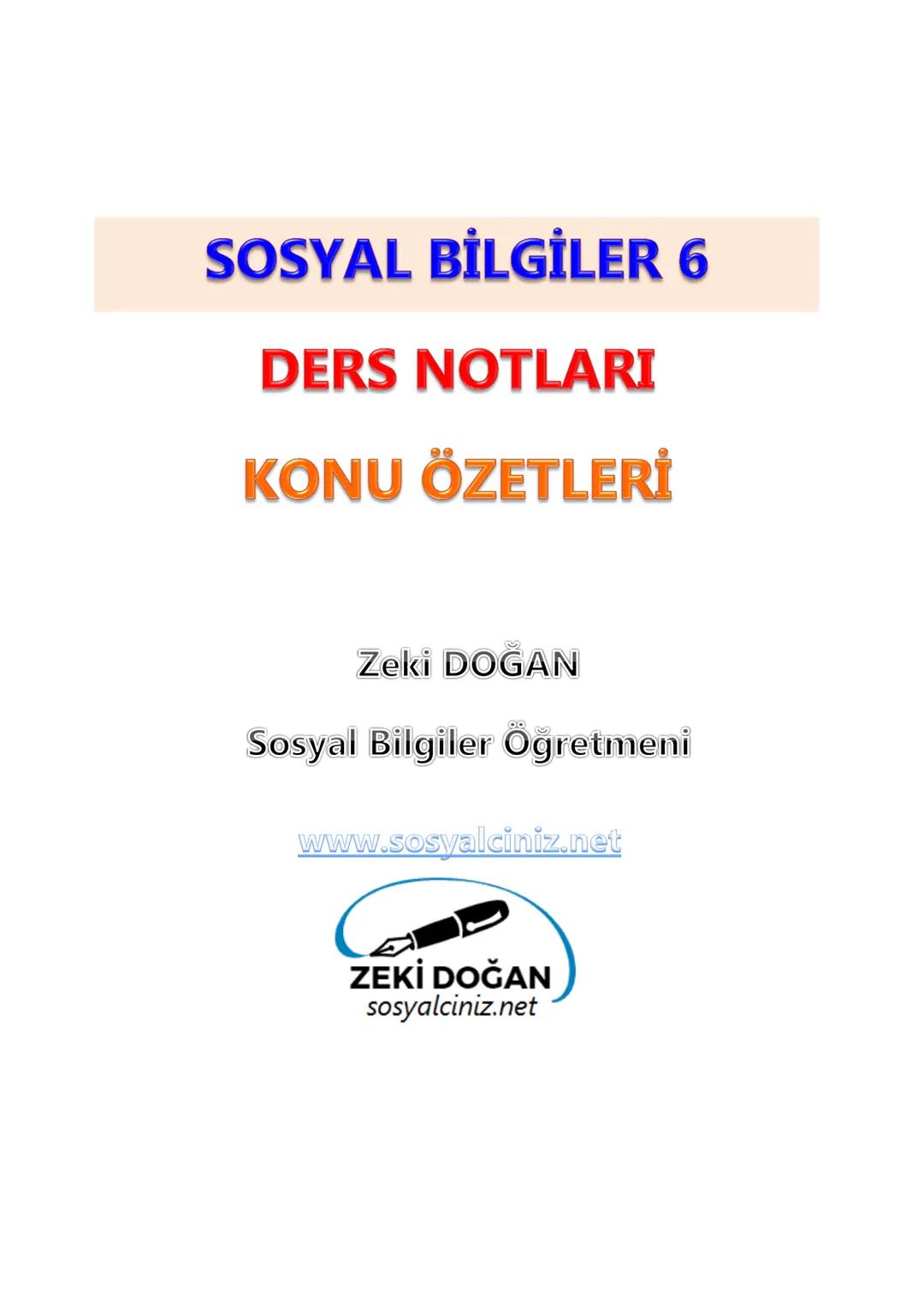 sosyal bilgiler 1. dönem ders notlar