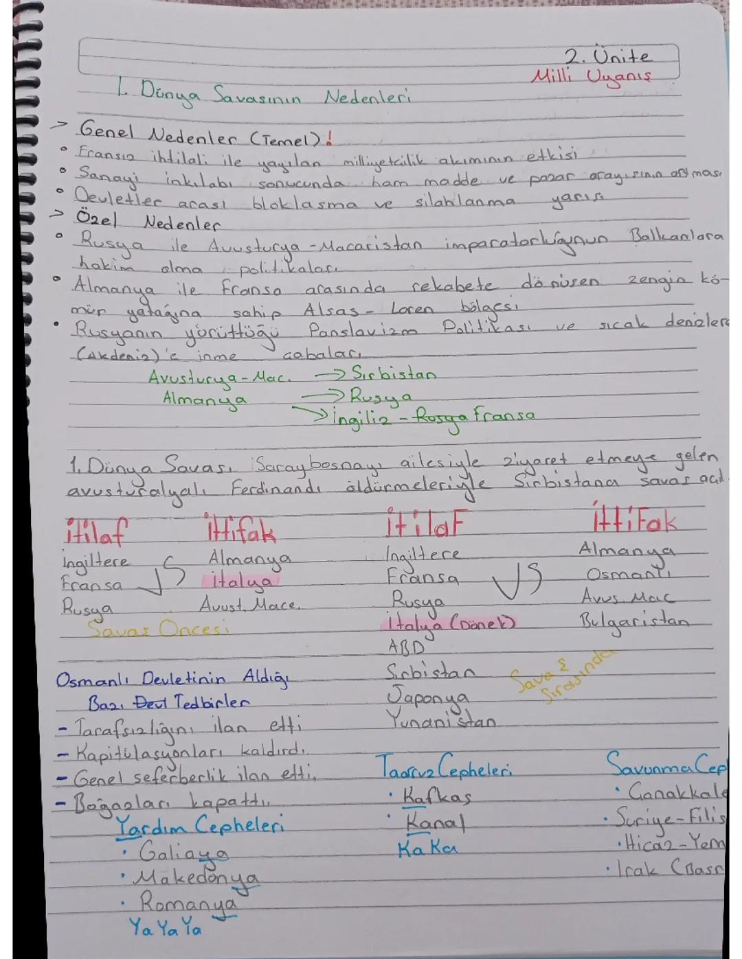 1.Dünya savaşının nedenleri