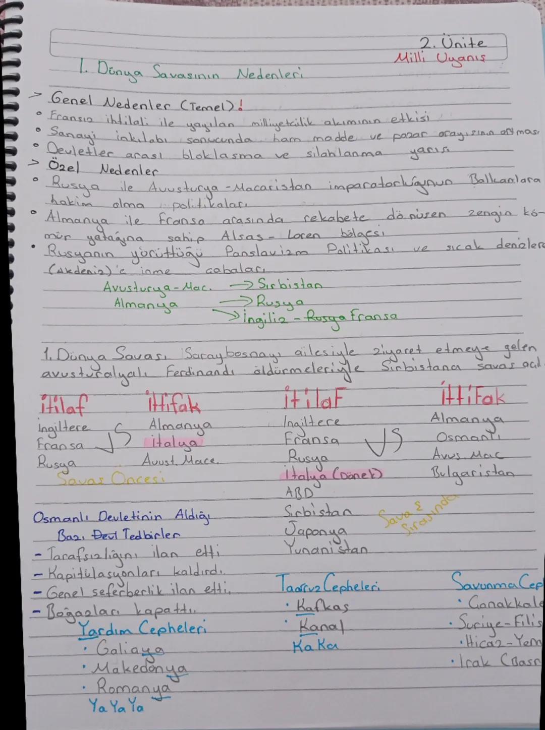 މ
1. Dünya Savasının Nedenleri
Genel Nedenler (Temel)!
2. Unite
Milli Uyanis
Fransın ihtilali ile yayılan milliyetçilik akımının etkisi
Sana