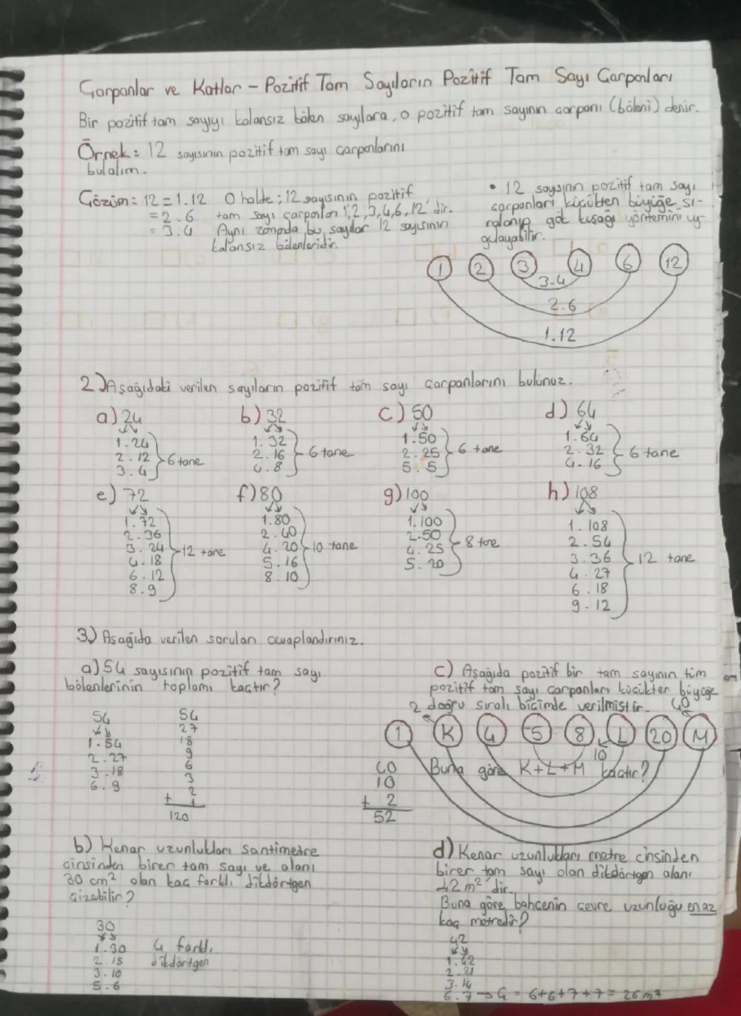# Çarpanlar ve Katlar - Pozitif Tam Sayıların Pozitif Tam Sayı Çarpanları

Bir pozitif tam sayıyı kalansız bölen sayılara, o pozitif tam say