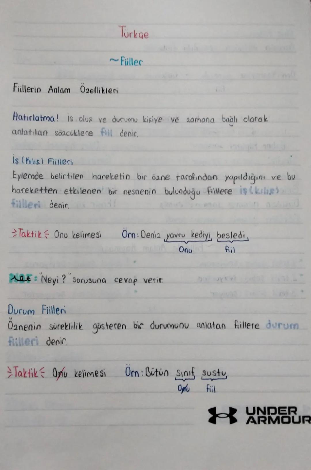 Türkçe

~Füller

Fiillerin Anlam Özellikleri

Hatırlatma! is olus ve durumu kisiye ve zamana bağlı olarak
anlatılan sözciklere fiil denir.

