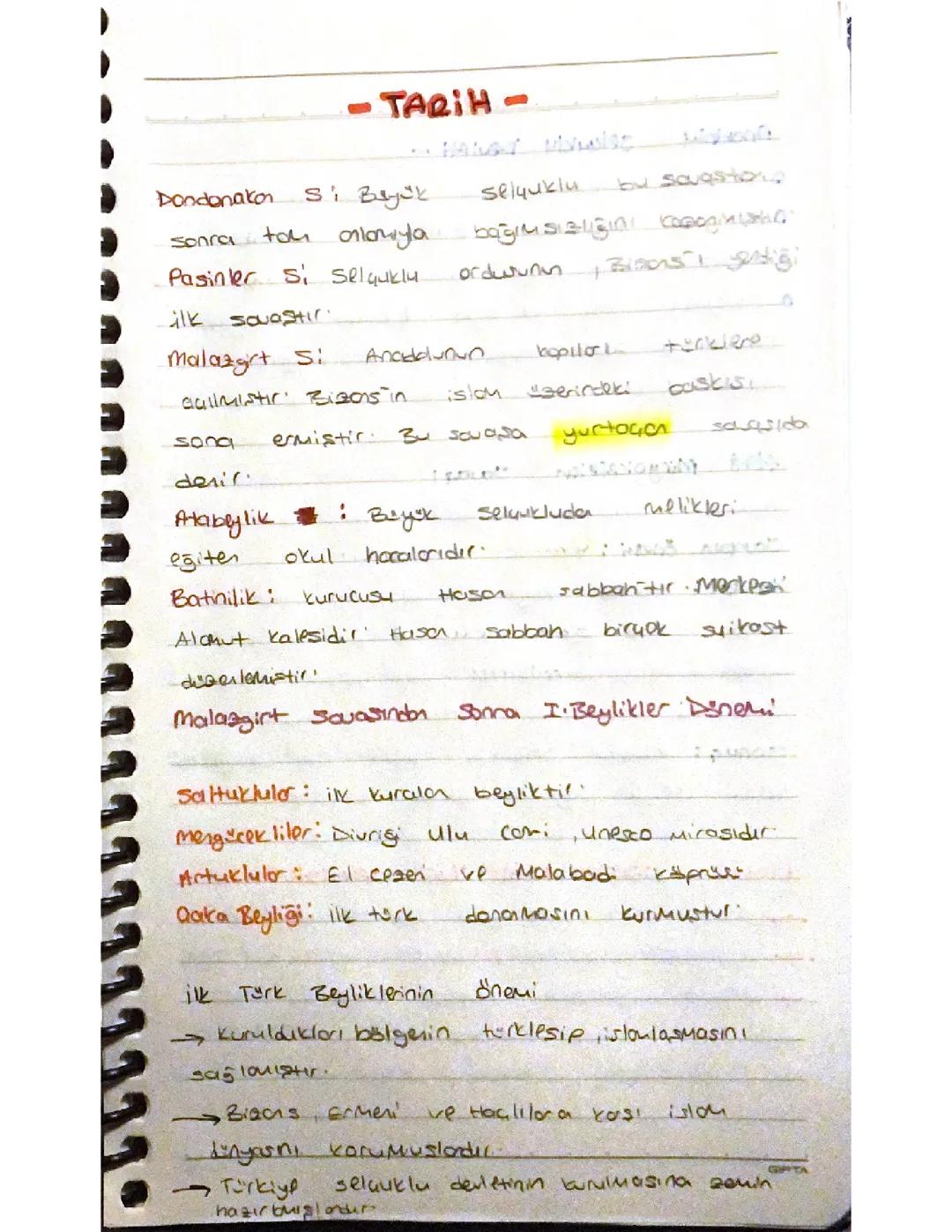 10. Sınıf Tarih Dersleri