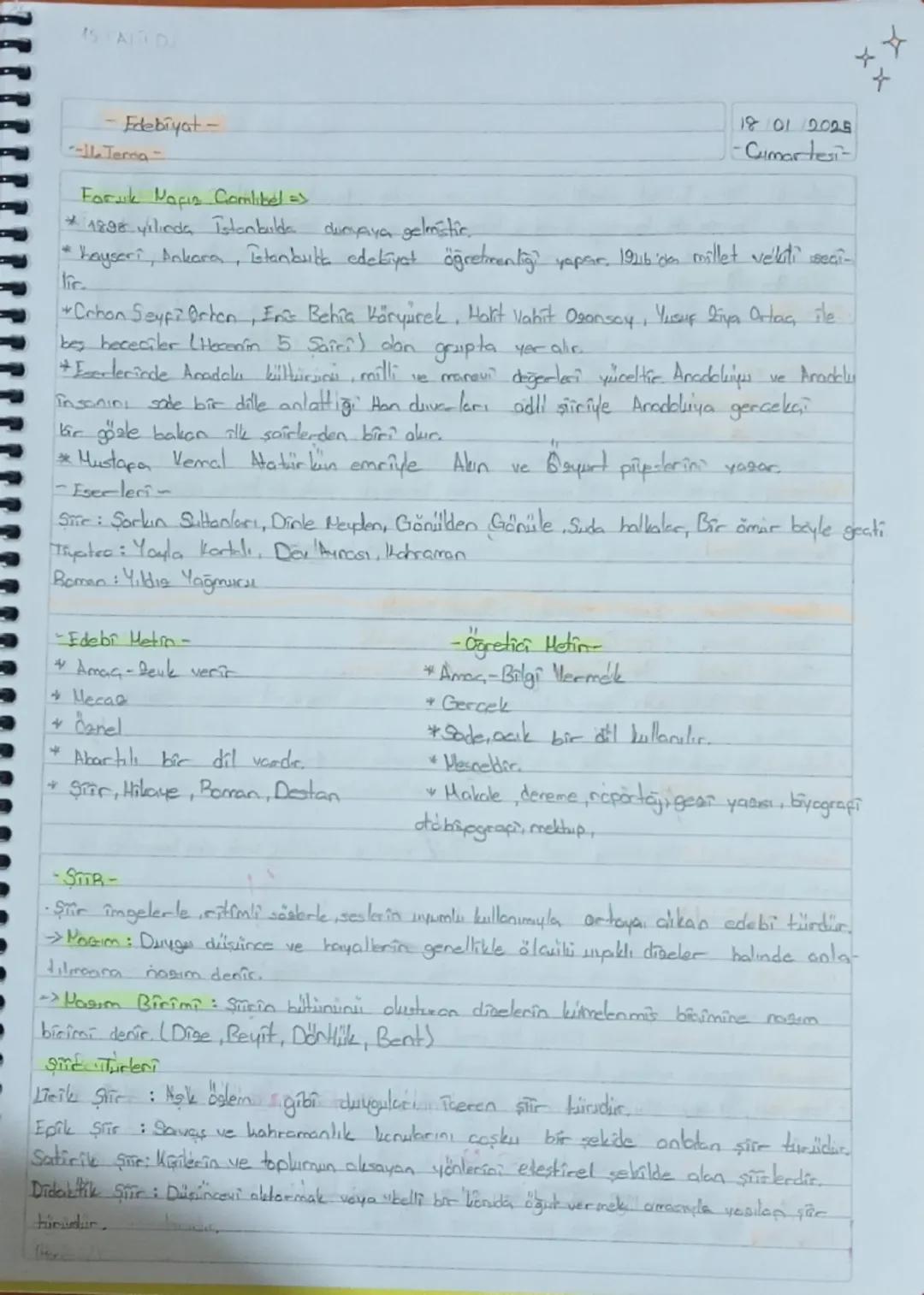 9. Sınıf Edebiyat Ders Notları: Her Şey!
